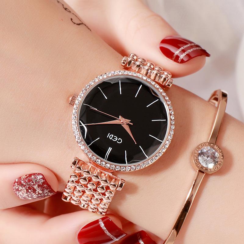 Fashion Women Waterproof Alloy Band Temperament Clock Bracelet Wrist Watch