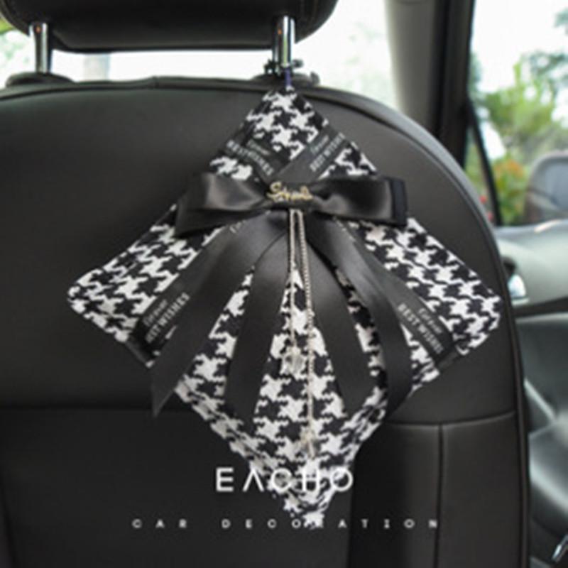 Houndstooth Bowknot Bamboo Charcoal Air Freshener Bag For Car And Home
