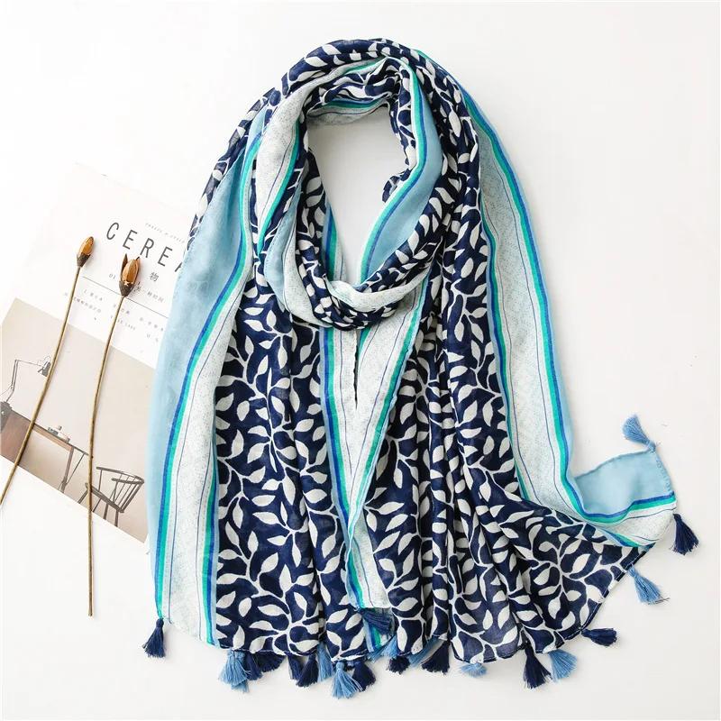 Women Scarf Flower Print Hijab Soft Shawls and Wraps Tessale Female Foulard Designer pashmina Bandana Headscarf