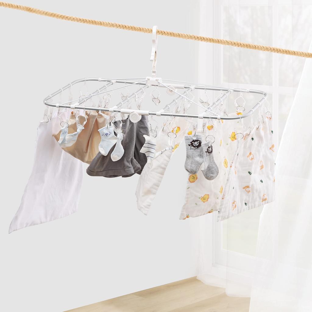 Titiroba Square Aluminum Fits Large (TITIROBA) 42-Pinch Hanger, Hanger, Pull-together, Alloy, Lightweight, Laundry, Towels, 73.534.533cm