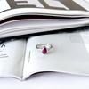 Серебряное кольцо с натуральным рубином 1.45ct, фианитами, вес изделия 2,3 гр (2165668)