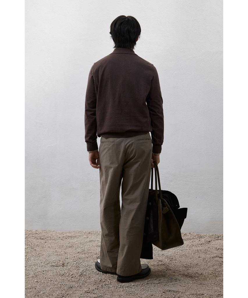 YOUTH Washed Wide Chino Pants - Moss
