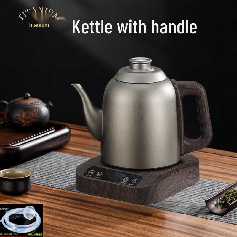 Pure Titanium Self-Watering Electric Kettle with Bottom Water Inlet for Tea Brewing – Insulated Single Kettle for Integrated Tea Table