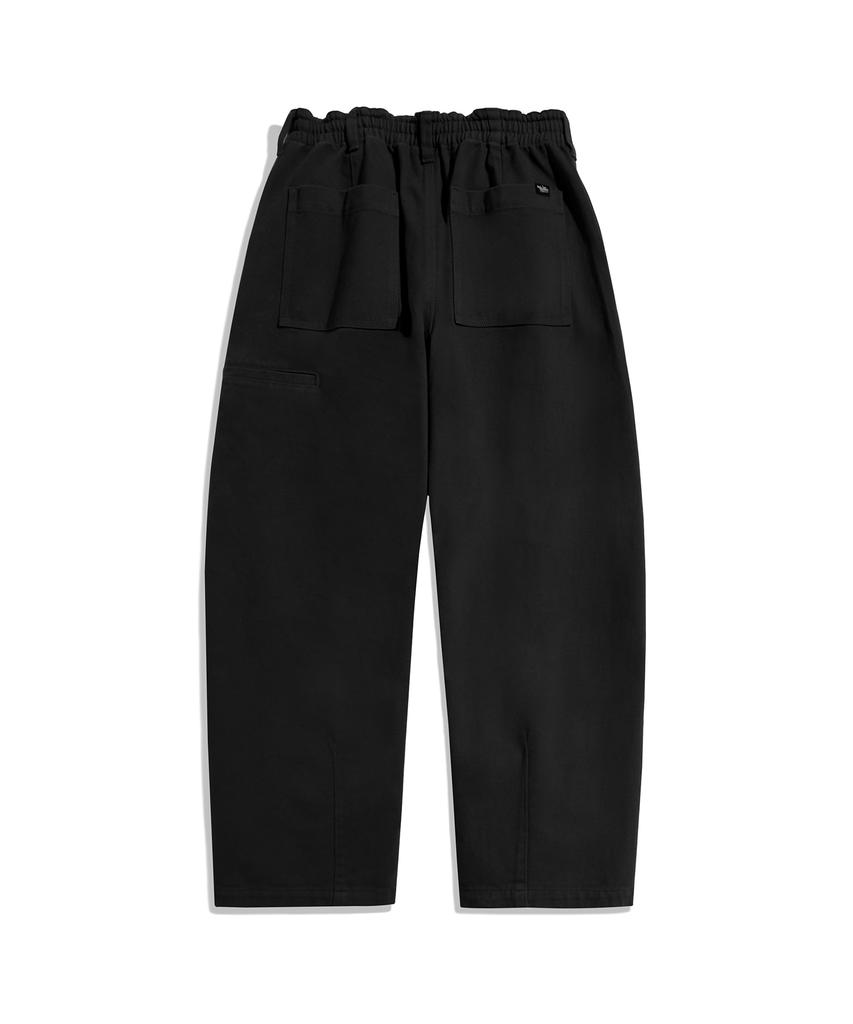 Peullukeu Curved Fit Cotton Pants Black Fpt120