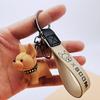Mens Car KeyRing Cartoon Dog Key Holders Fashion Punk French Bulldog Keychains Women Bag Pendants Jewelry Trinket Accessories