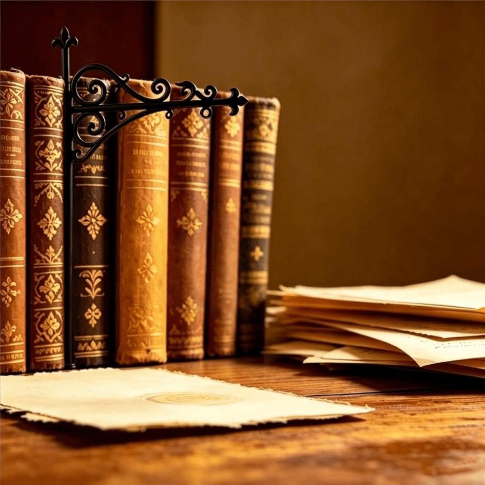 Vintage Iron Bookend Lamp Solid Iron Book Stopper Bookshelf Divider Housewarming Gift