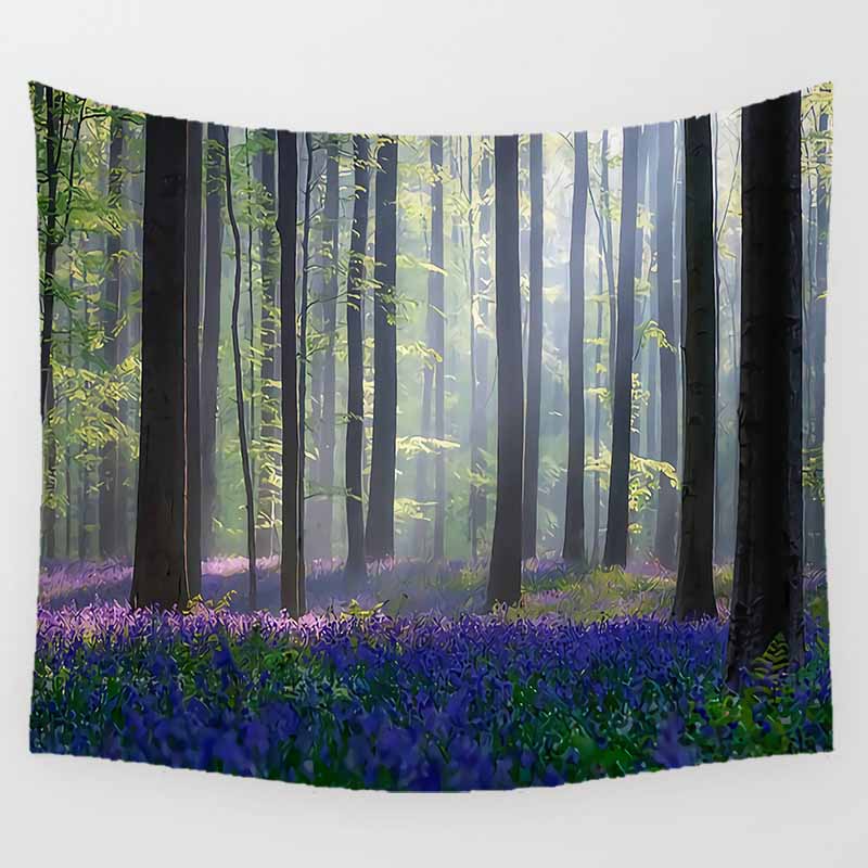 Home Decor Aesthetic Landscape Art Print Polyester Tapestry Wall Hanging Bedroom Living Room Background Fabric tapiz