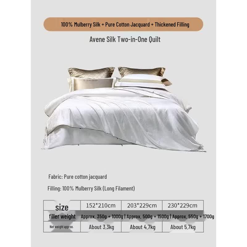 FUANNA All-Season Mulberry Silk Dual-Layer Duvet