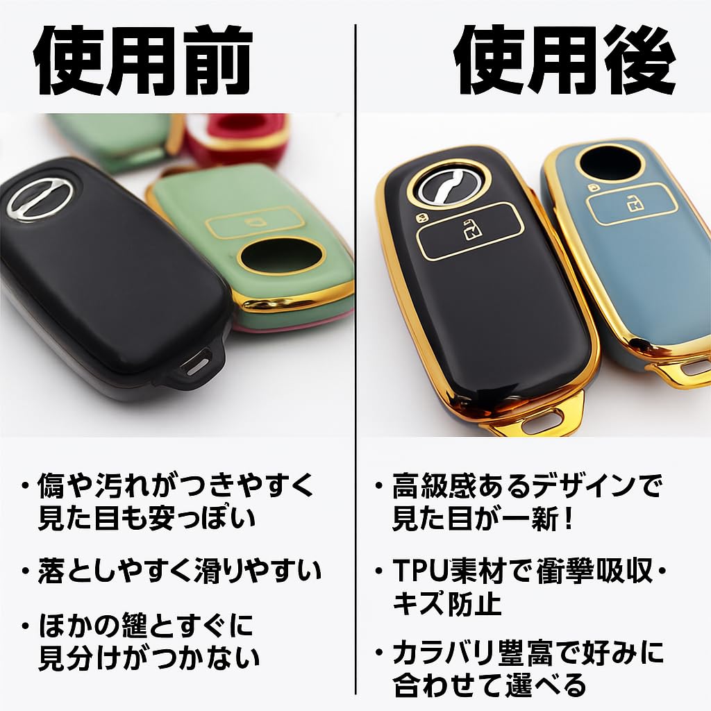 Tochi Wish Smart Key Case Universal Toyota Rise Daihatsu Tanto Rocky TPU Key Cover Waterproof Lightweight