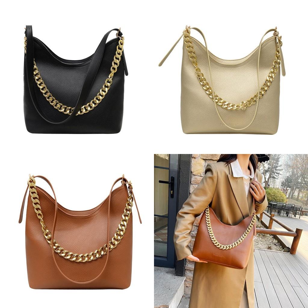 Casual Pu Mini Shoulder Bag For Women With Gold Chain Decoration For Daily Outings