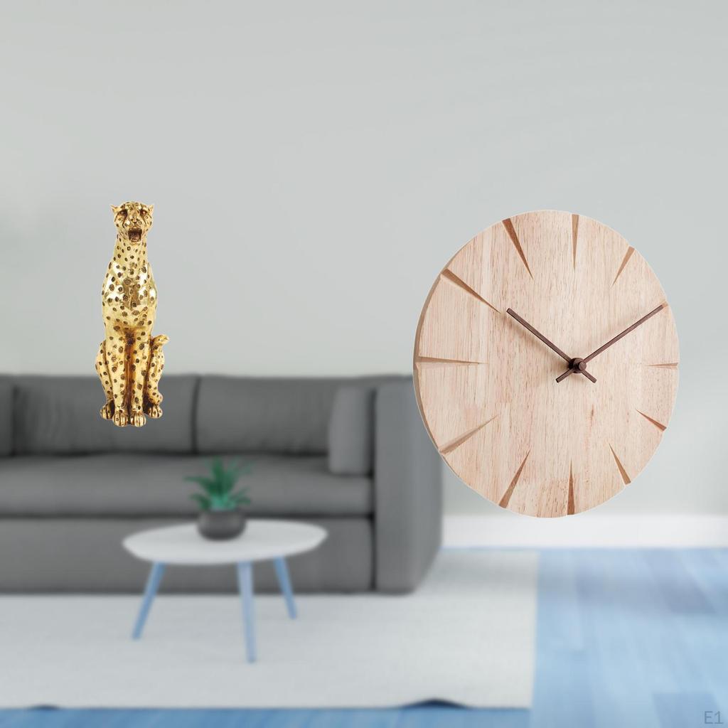 Sculpture with Solid Wood Clock Artistic Table Centerpiece And Wall Hanging Ornament for Office Home