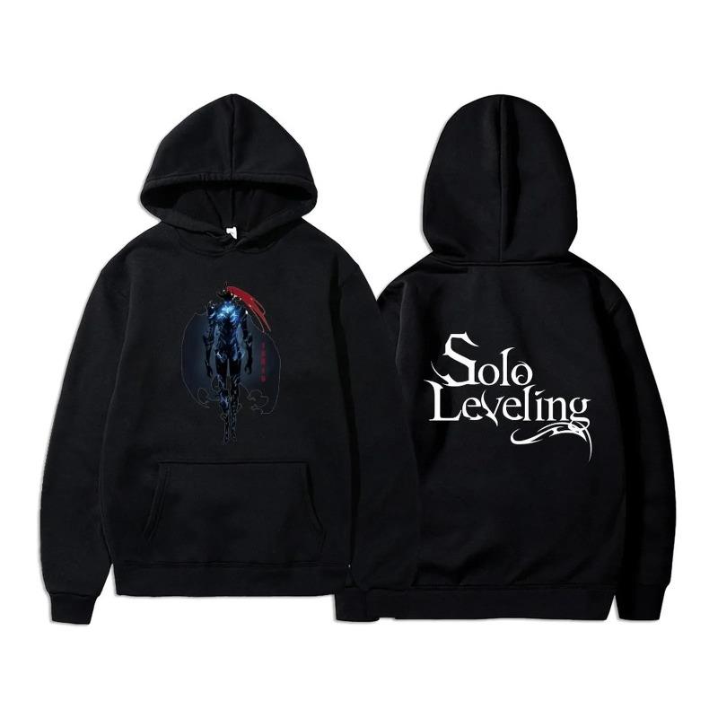 Anime Solo Leveling Sung Jin Woo Graphic Print Autumn Winter Fleece Manga Hoodies Clothes Oversized Streetwear