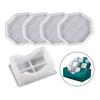 1/5Pieces Round Octagon Epoxy Casting Mould Resin Tray Coaster Mould Kit DIY