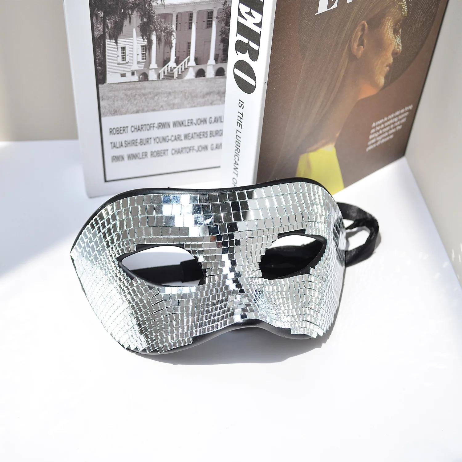New Creative reflective mirror mask masquerade mask disco cool sparkling mirror mask festive party atmosphere fun dressing props