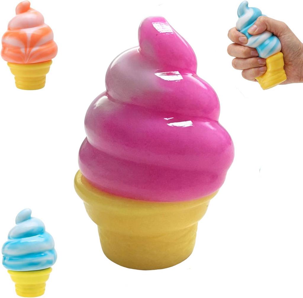 Ice Cream Squeeze Squishy, Ice Cream Cone Dumpling Slow Rise Sensory Toy Soft Squishy Sensory Squeeze Ball
