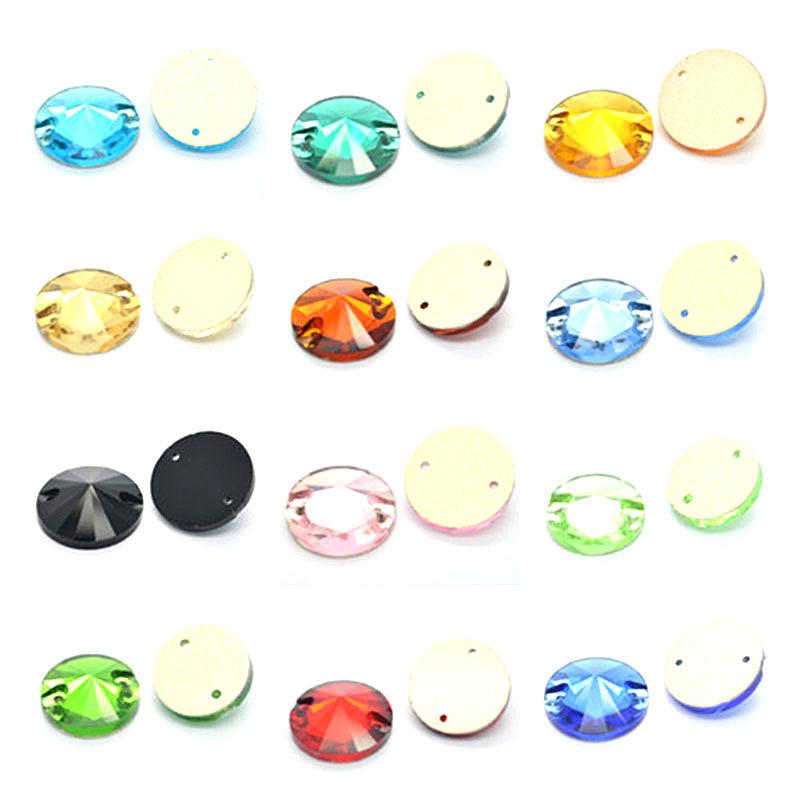 Diy Crystal Glass Hand Sewn Drill Round Clothing Wedding Dress Creative Jewelry Accessories Satellite Hand Sewn Drill