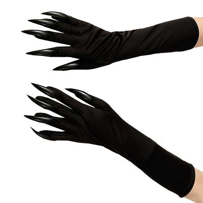 Black Halloween Ghost Claw Gloves with Long Nails for Cosplay Costumes