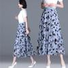 New Korean Women Tulle Skirt Fashion Summer Hook Floral Loose Midi Skirt Elegant Female Casual All Match Mesh Skirts