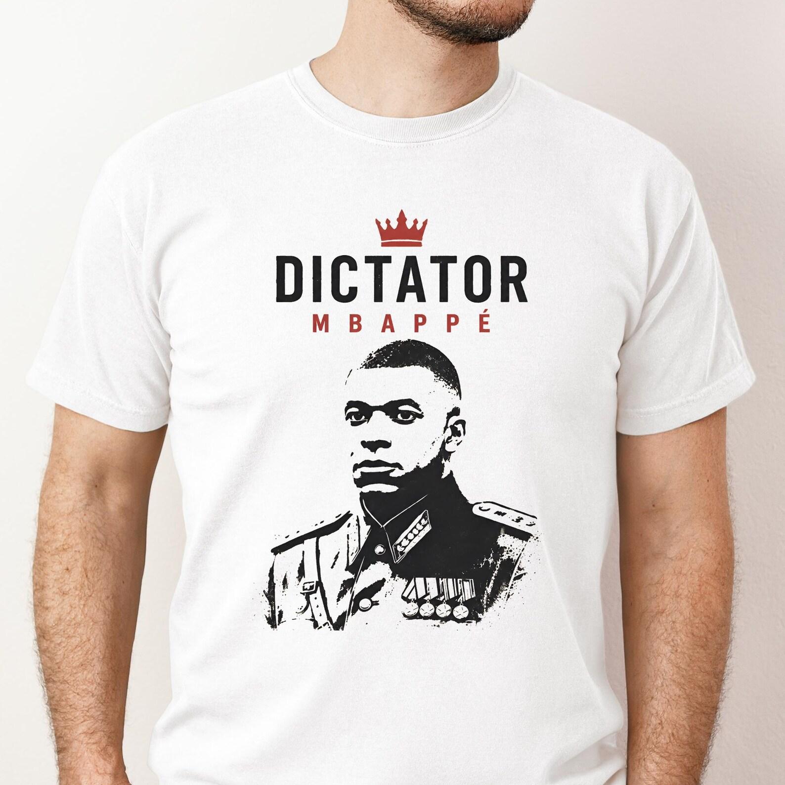 Dictator Mbappe Shirt, Kylian Mbappe Admiral General T-Shirt, Propaganda Style Football Graphic Tee, Unisex, Design 2 L