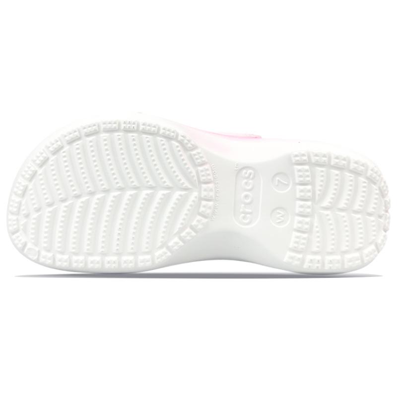 Crocs Classic Platform Clog Court Elf Peach Pink Love Gift Box Retro Beach Hole Shoes Women's Pink White