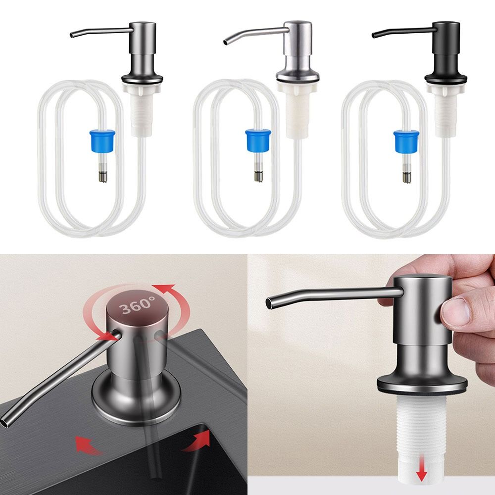 304 Stainless Steel Sink Soap Dispenser Rust-resistant Self-Priming Built In Soap Dispensers Brushed Nickel