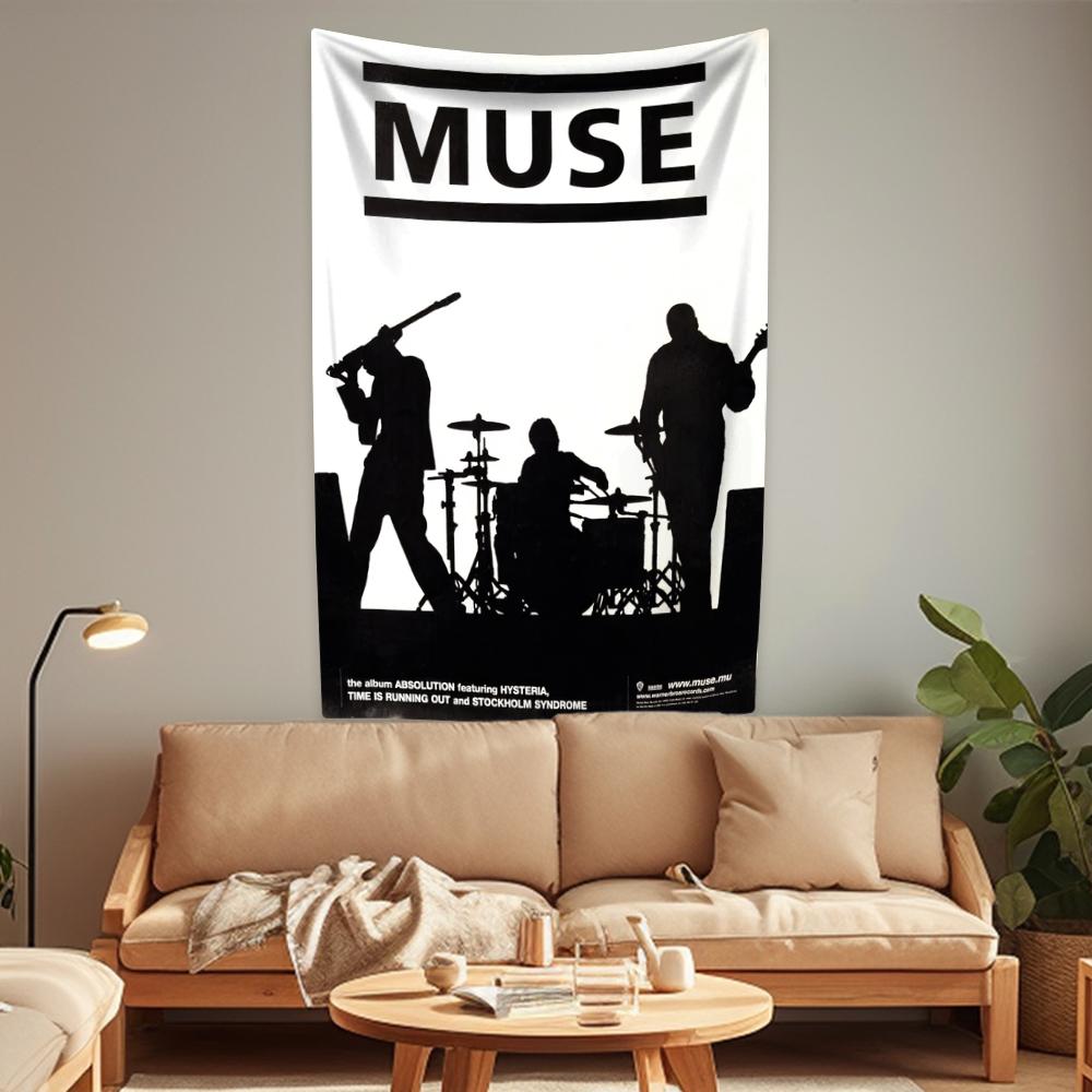 British Music Rock Band Tapestry Muses Album Cover Wall Hanging Home Decoration Dormitory Backdrop Concert Decor Friend Gift
