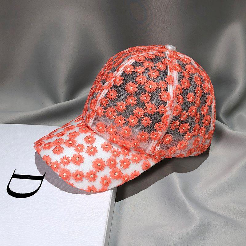 Hut Damen Sommer dünnes Mesh atmungsaktive Baseballkappe Sonnenschutz Sonnenhut klein frisch Chrysanthemenkappe Tide