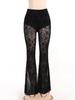 Summer Women's Pants Sexy Perspective Flared Pants Women's Streetwear Retro Lace Pants