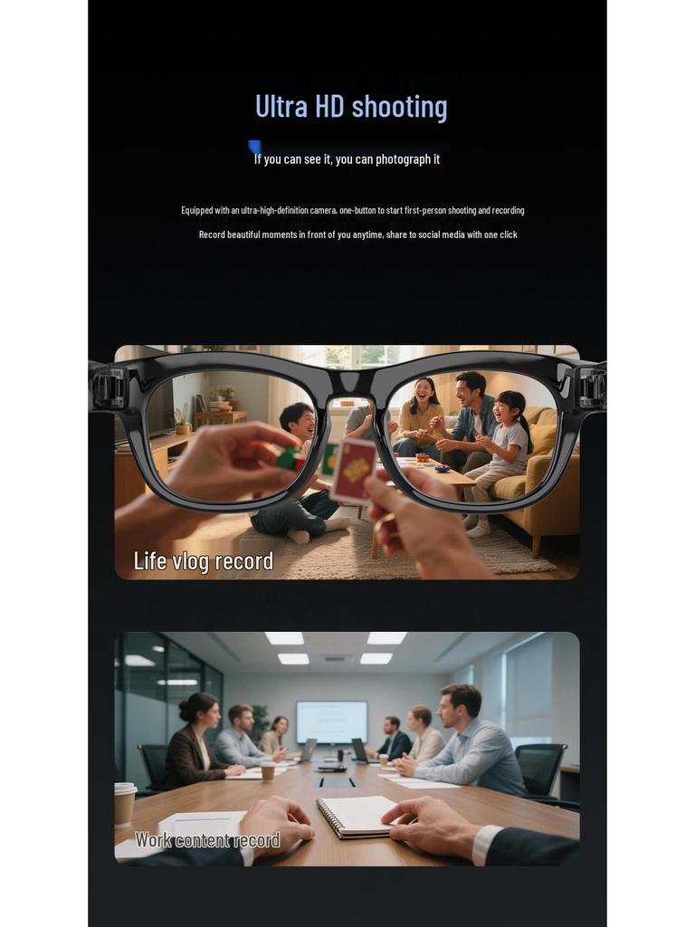 YX100 Smarte Bluetooth-Brille mit Audio- und KI-Funktionen