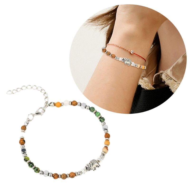 Verstellbares Perlenketten-Armband Elefantendesign Armband Handgemacht Mit 5cm Verlängerungskette Für Symbolik
