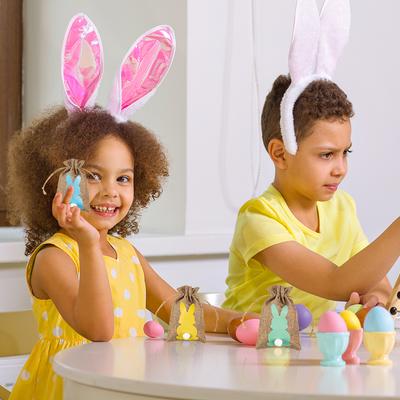 6/12 Stück Leinen Ostergeschenktüte Frühling Osterparty Hase Süßigkeiten Keks Verpackungsbeutel Kindergeburtstagsfeier Dekoration Gastgeschenk Häschen Beutel