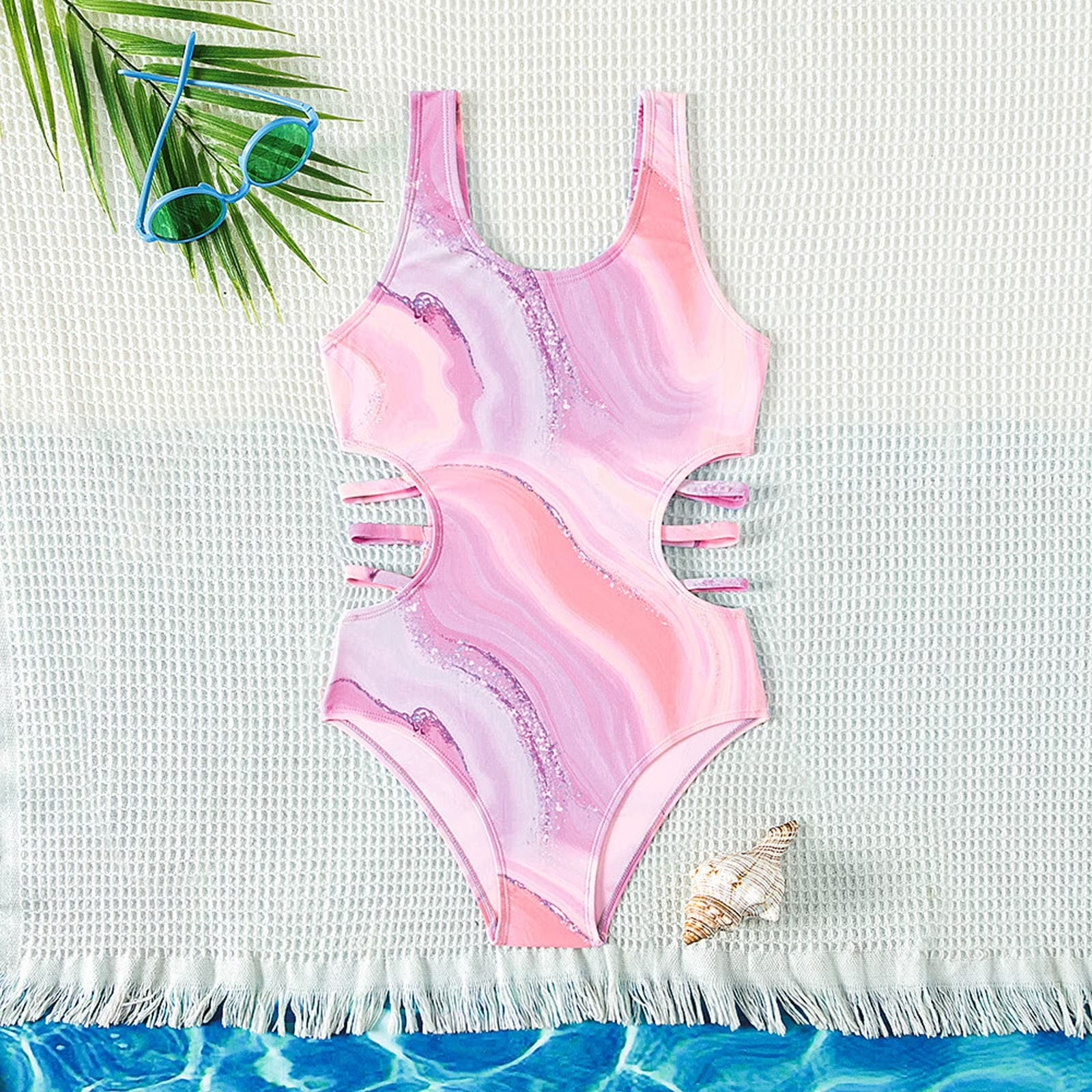 Girls Printed One-Piece Swimsuit Casual Fashion For Kids 120
