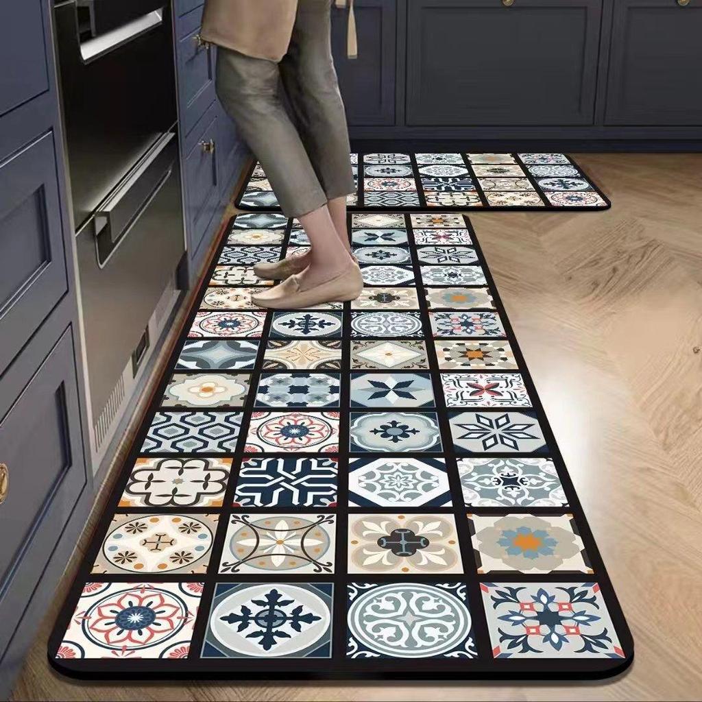 Elegante Alfombra de Cocina con Patrón Hexagonal - Antideslizante, Ultra Absorbente, Alfombra de Piso de Secado Rápido para Baño, Alfombra de Piso para Baño