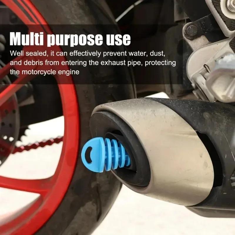 Universal Motorcycle Exhaust Plug Muffler Hole Cover Rubber Dustproof and Waterproof Protector Cap for Off-Road Bike Maintenance