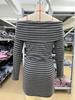 European and American Striped Slim-Fit Dress, Waist-Cinching Short Bodycon with Long Sleeves