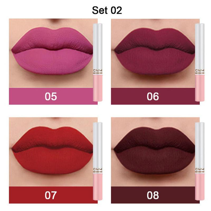 Sada 4 tenkých rtěnek Pevný lesk na rty Matný / Hydratační make-up na rty Kosmetika Dárek pro dívky ženy 1,5 g*4 Kosmetika Make-up