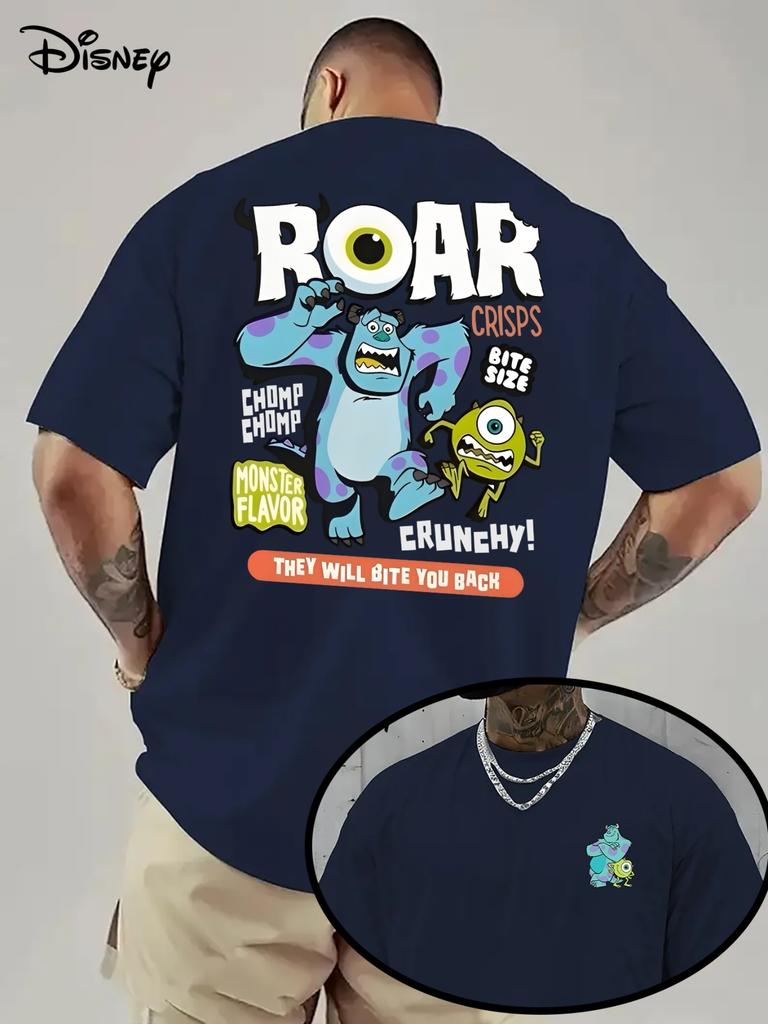 Pánské tričko s potiskem Monster Power Company pro každodenní nošení, volný čas a tématické aktivity, Unisex, Bavlna, Krátký rukáv, Oversized