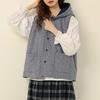 2025 Winter Mori Girl Hooded Floral Cotton Vest - Loose, Layered, Age-Reducing Coat