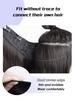 One Piece U-Shaped Hair Extensions Piece Long Wavy Curly Hairstyle Synthetic Highlight Gray Hairpieces Heat Resistant