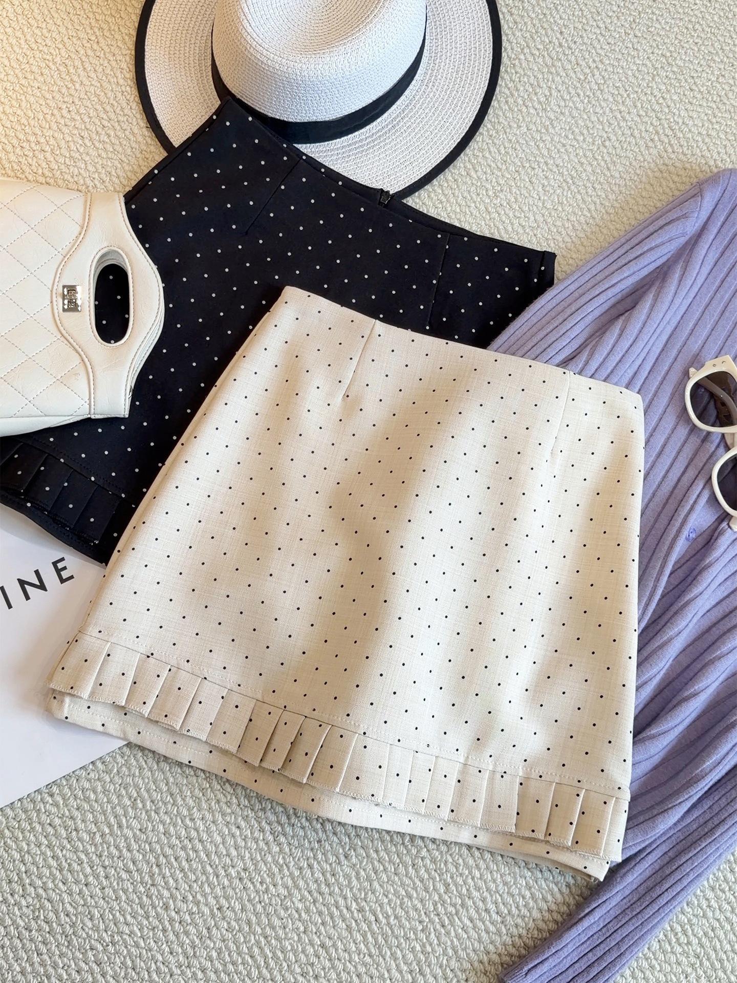 Trendy Youthful Polka Dot Lace A-Line Mini Skirt - Women s High-Waisted Summer Essential Medium абрикосовый