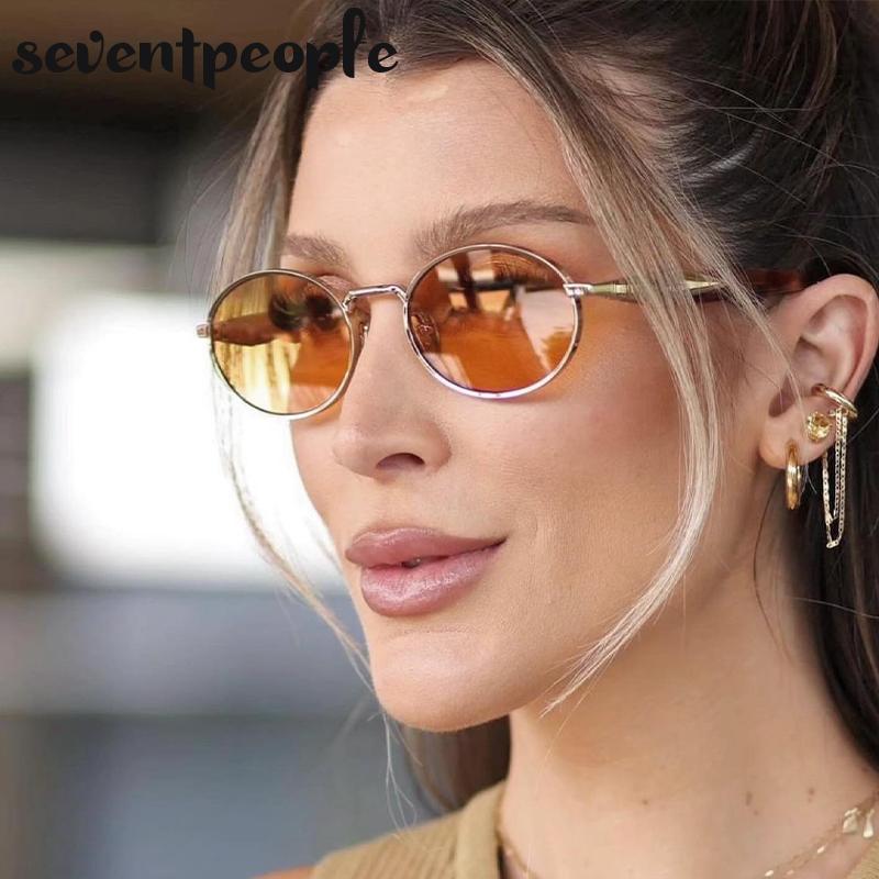 Vintage Metal Frame Round Sunglasses Women  Luxruy Brand Designer Fashion Oval Sun Glasses For New In Retro Shades Eyewear