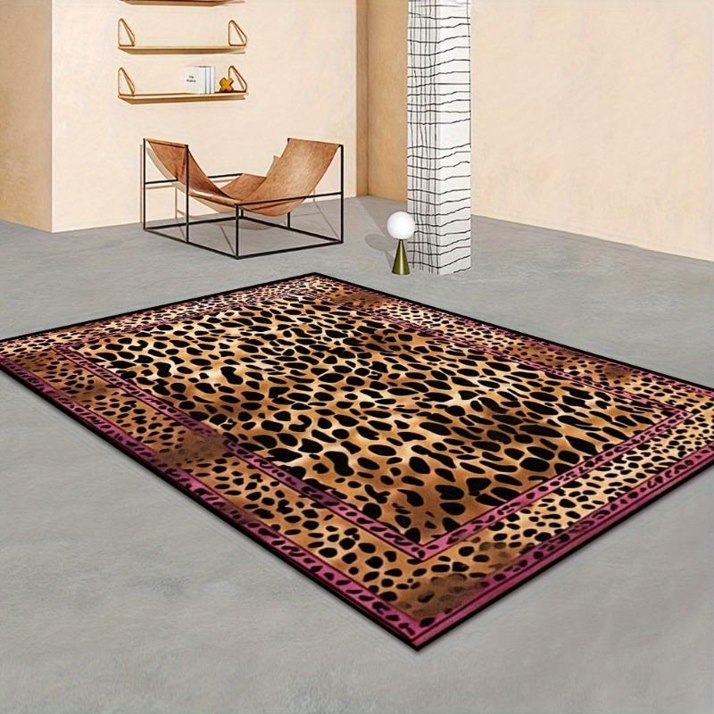 Classic Leopard Print Living Room Area Mat, Office Large Mat, Machine Washable Floor Mat, for Bedrooms, Outdoors, Room Supplies