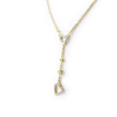 [I4323] - Gold Plated Necklace 'Love' White Gold - 5 Cm