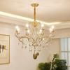 Obývací pokoj, ložnice, lustr do kreativní jídelny Crystal Retro Gold, moderní a minimalistické světlo