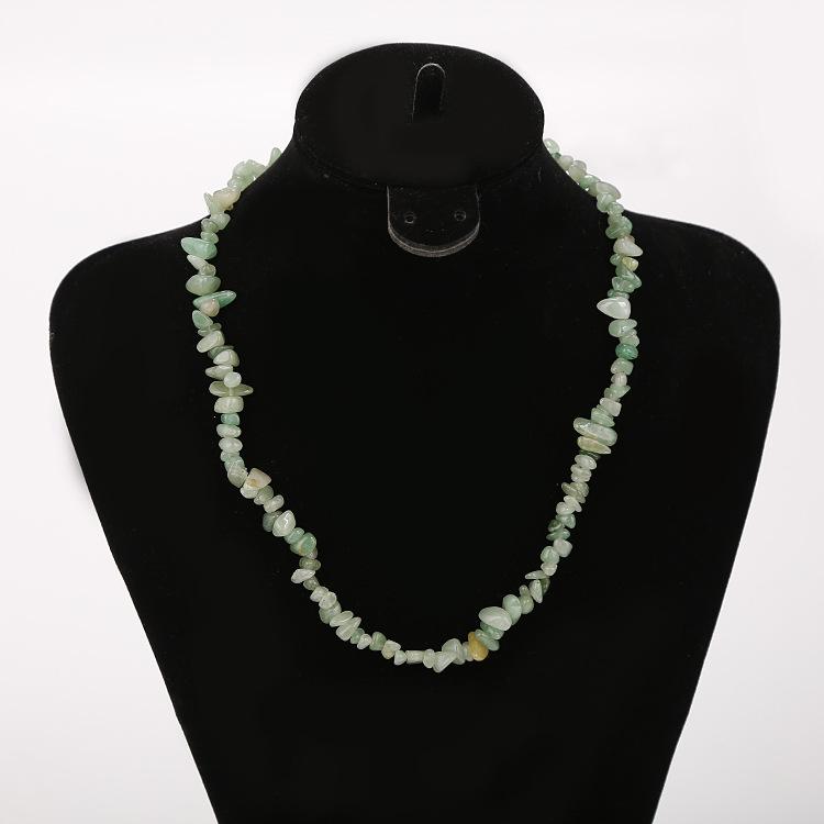 Natural Gravel Necklace, Handmade Beaded Colorful Gravel Necklace N134