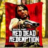 1pc Red Dead Redemption Theme Blanket - Digital Print, Polyester, Cozy for All Seasons, Perfect for Outdoor, and Travel