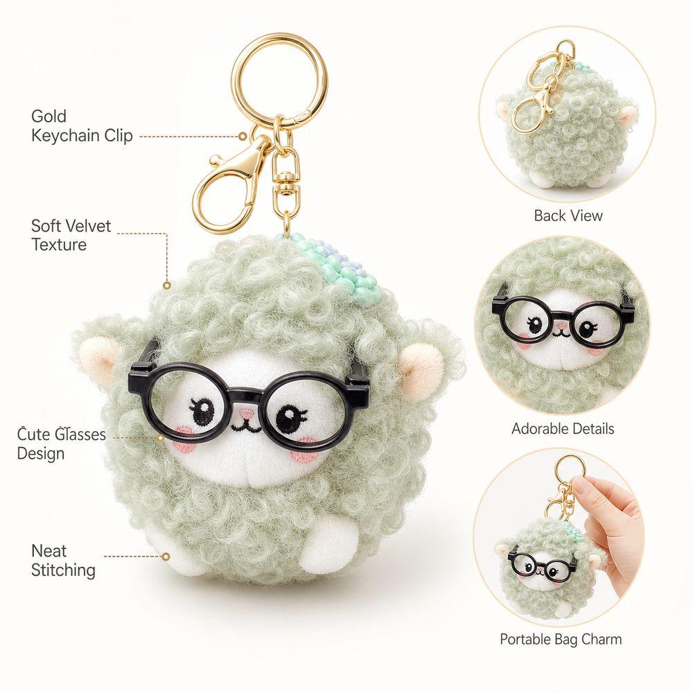 Soft Sheep Keychain Doll Short Velvet Sheep Keychain New Bag Pendant Backpack Accessories