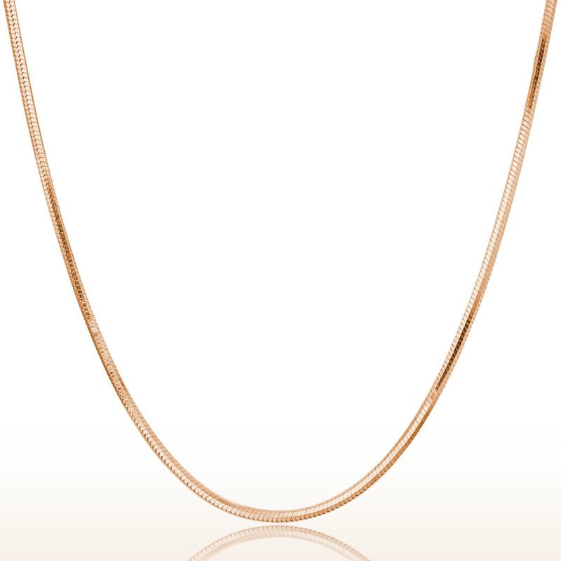 Rose Gold Plated Minimalist Korean-Style Snake Bone Necklace for Women – High-End Niche Design