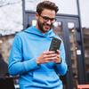 For iPhone 17 Case with Kickstand Carbon Fiber Texture PC+TPU Phone Cover