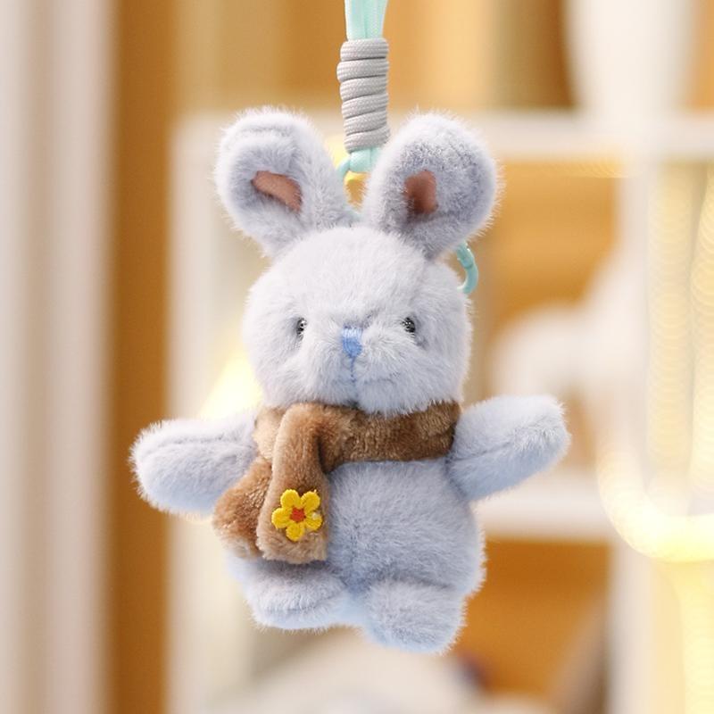 Plush Rabbit Scarf Doll Keychain Toy Animal Pendant Backpack Decoration Gift